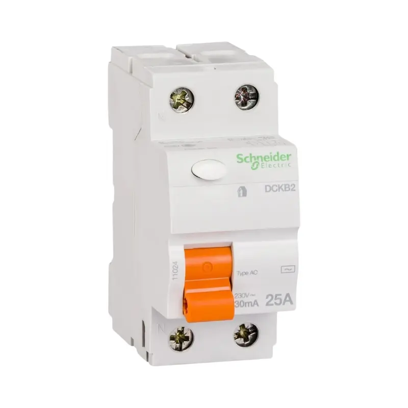 شنايدر 11024، قاطع كهرباء، Domae، مفتاح ثنائي قطب، 25 أمبير، 30 مللي امبير، نوع AC، حماية من تسرب التيار الأرضي