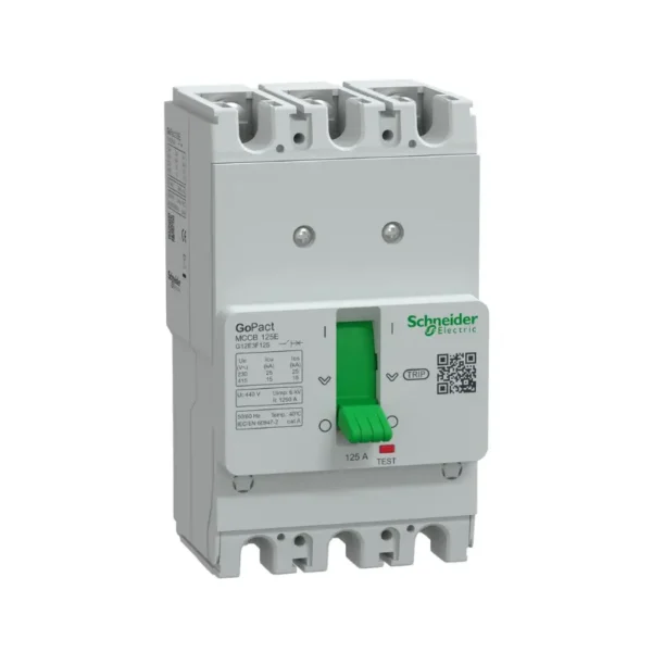 شنايدر G12E3F125، قاطع كهرباء، مفتاح ثلاثي الأقطاب، 125 أمبير، 15 كيلو أمبير عند 415 فولت تيار متردد