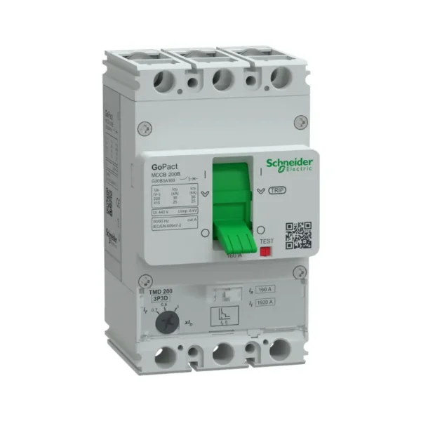 شنايدر G20B3A160، قاطع كهرباء، مفتاح ثلاثي القطب، 160 أمبير، 25 كيلو أمبير عند 415 فولت تيار متردد