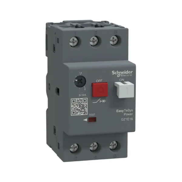 شنايدر GZ1E16، قاطع كهرباء محرك، مفتاح رباعي القطب، 9.14 أمبير، تيار متردد-3، Easy TeSys Power، GZ1E، قاطع مغناطيسي حراري
