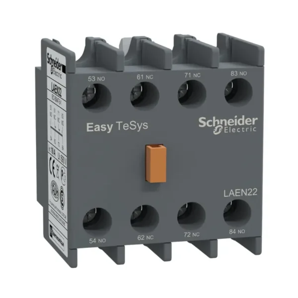 شنايدر LAEN22، اوفرلود الكتروني، كتلة تلامس مساعدة، نظام تحكم سهل TeSys، 2NO+2NC، لـ LC1E/CAE