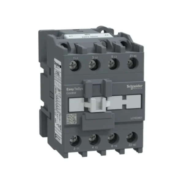 شنايدر LC1E3801M5 كونتاكتور EasyPact TVS ثلاثي الأقطاب (3 NO) – تيار متردد- 3 – <= 440 فولت 38 أمبير – ملف تيار متردد 220 فولت