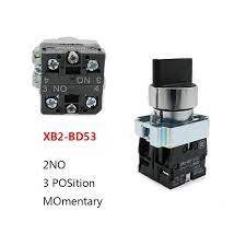 XB2 BD53 Momentary Selector Switch 3 Self-reset Rotary Switch سليكتور قلاب سوسته
