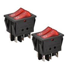 Double Red Light 6 Pin SPST ON/Off 2 Way kcd6  Switch